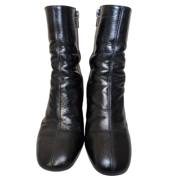 Sézane‎ Les Souliers Black Leather Ankle Boots Block Heel Women 6/EU 36 French - Picture 3 of 8